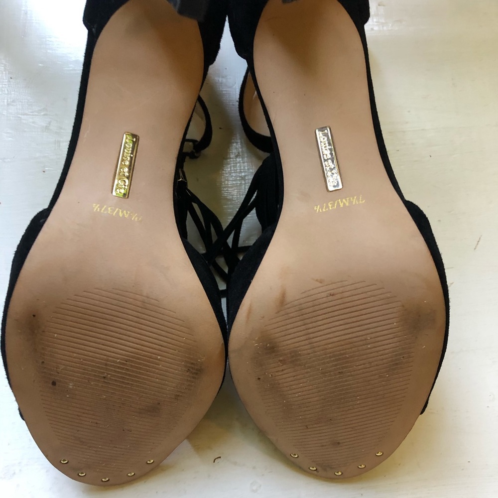 Louise et cie  black suede tassle heels sz 7.5 - Picture 4 of 6